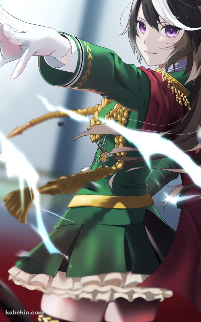 左手をかざすシンボリルドルフ / 緑の衣装 / ウマ娘プリティーダービーのAndroidの壁紙(800px x 1280px) スマホ用
