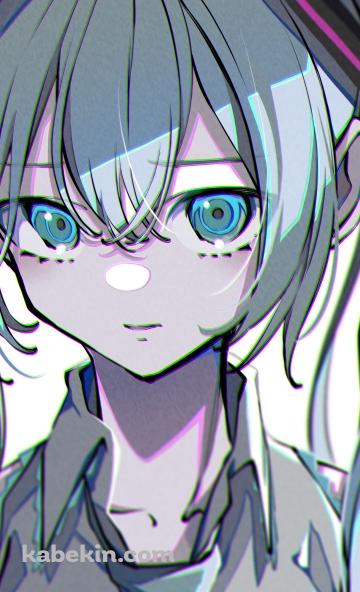 真っ直ぐ正面を見つめる初音ミク / ラフスケッチ / ボカロ / ボーカロイドのAndroidの壁紙(360px x 592px) スマホ用