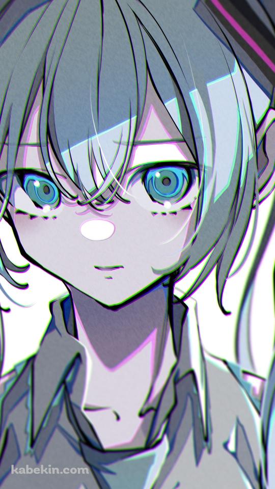 真っ直ぐ正面を見つめる初音ミク / ラフスケッチ / ボカロ / ボーカロイドのAndroidの壁紙(540px x 960px) スマホ用