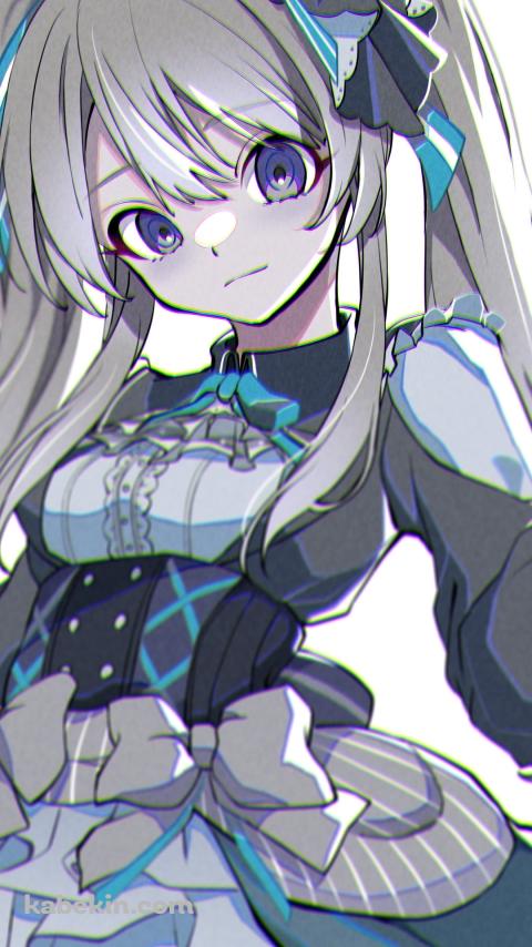 こちらをみおろす幽谷霧子 (ゆうこく きりこ)  / ラフスケッチ / アイドルマスターシャイニーカラーズのAndroidの壁紙(480px x 854px) スマホ用