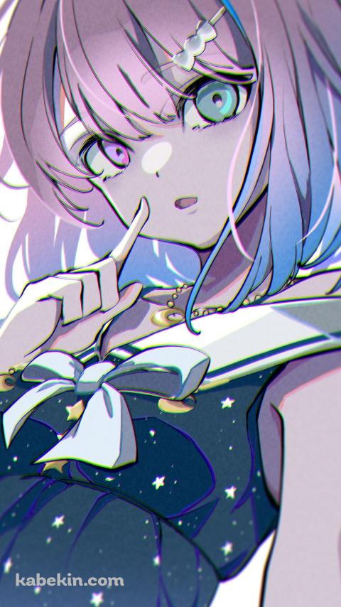 右手の人差し指を立てた姫森ルーナ / ホロライブ / バーチャルYouTuber / VtuberのAndroidの壁紙(480px x 854px) スマホ用