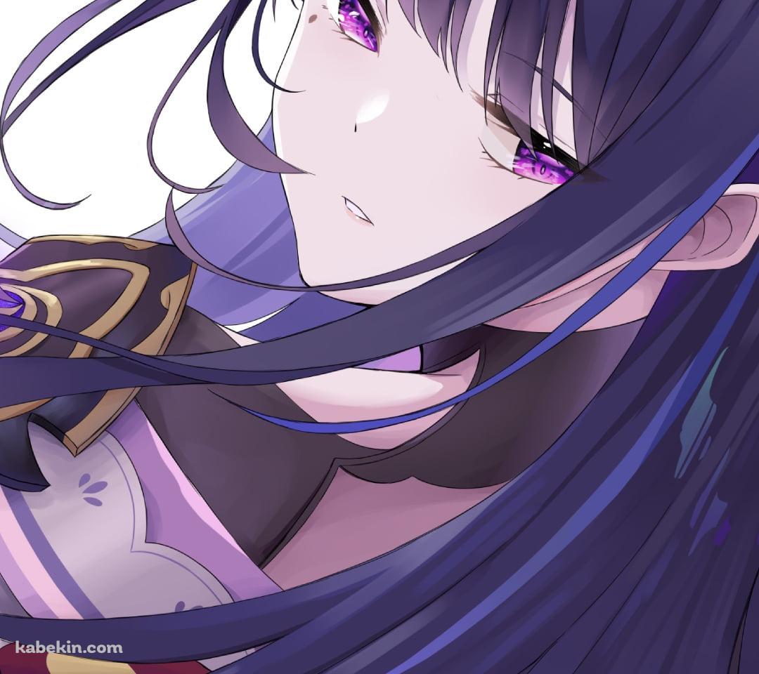 左手をかざすかっこいい雷電将軍 / 原神のAndroidの壁紙(1080px x 960px) スマホ用