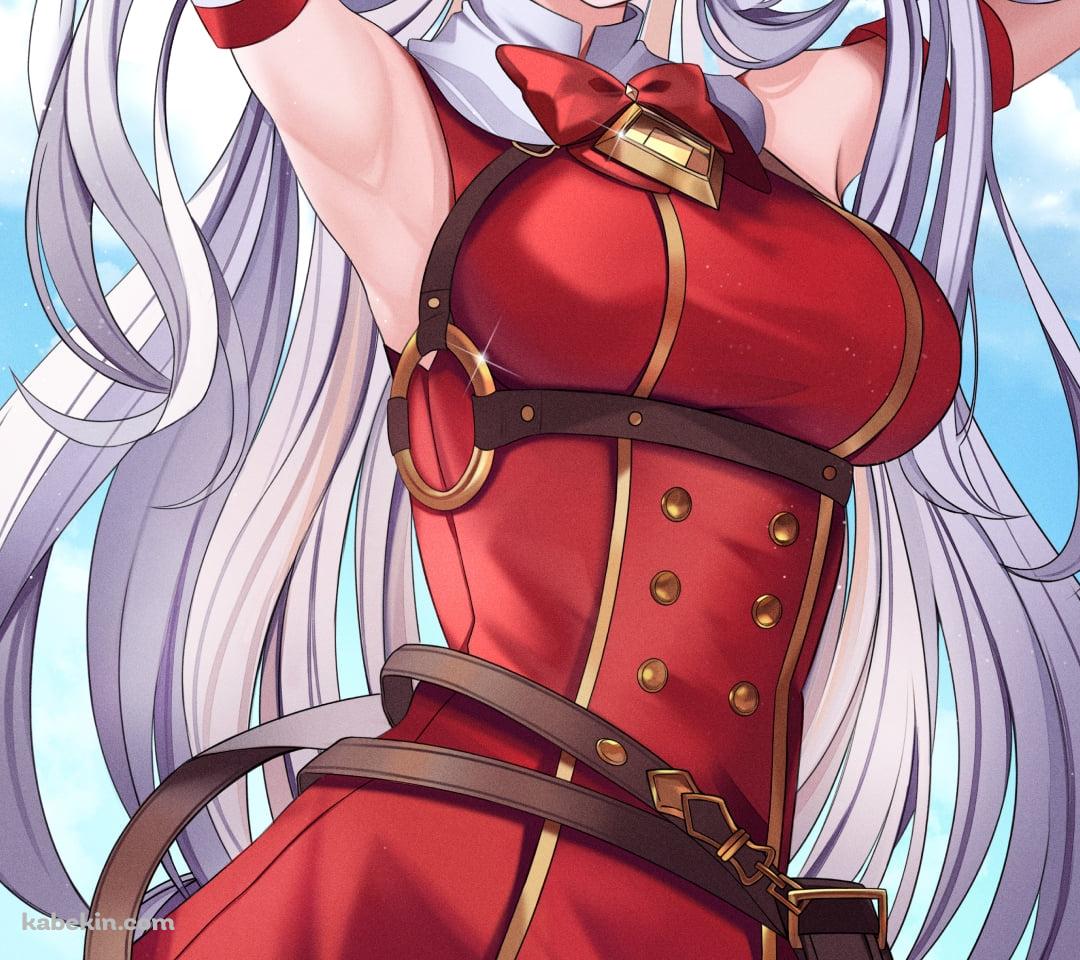 赤い衣装を着た笑顔のゴールドシップ / 青空 / ウマ娘プリティーダービーのAndroidの壁紙(1080px x 960px) スマホ用