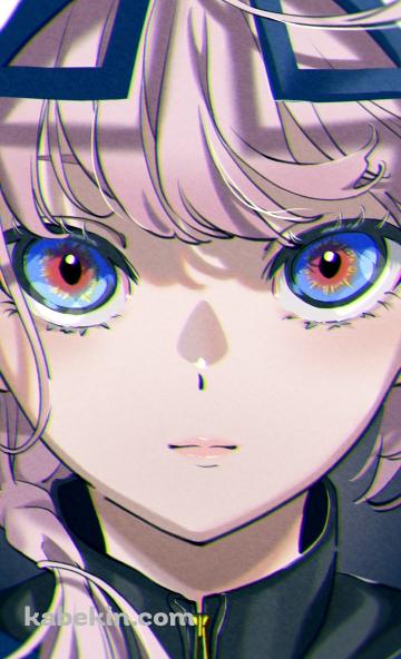 まっすぐこちらを見つめる花譜 / 青いフード / バーチャルYouTuber / VtuberのAndroidの壁紙(360px x 592px) スマホ用
