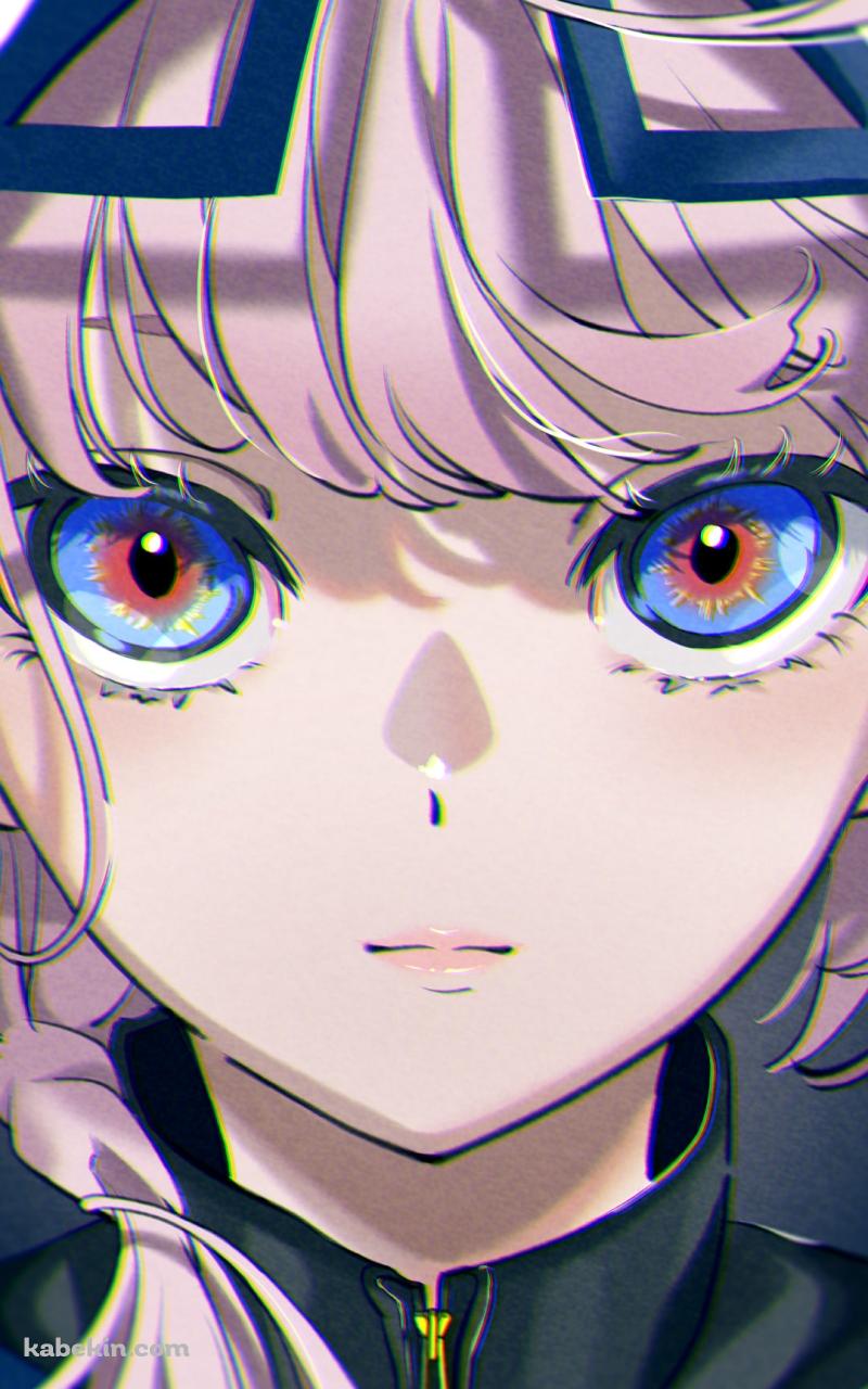 まっすぐこちらを見つめる花譜 / 青いフード / バーチャルYouTuber / VtuberのAndroidの壁紙(800px x 1280px) スマホ用