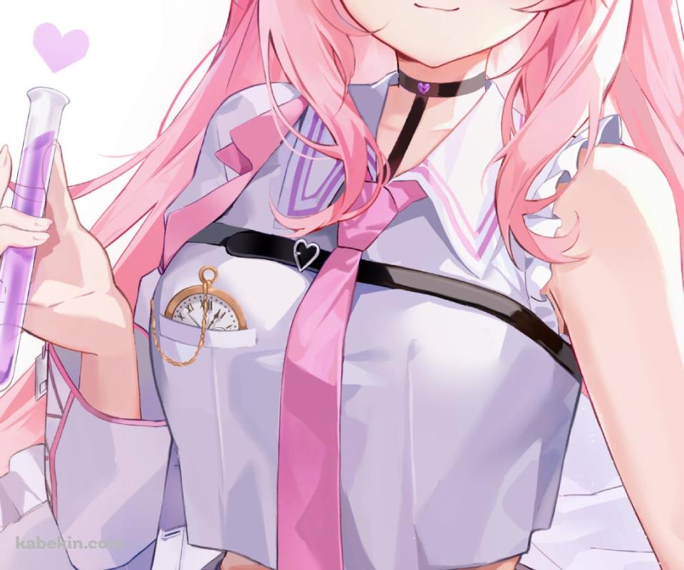 紫の液体が入った試験管を持つ可愛い博衣こより / ホロライブ / バーチャルYouTuber / VtuberのAndroidの壁紙(960px x 800px) スマホ用