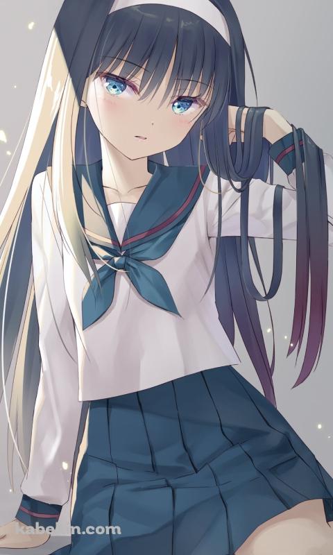 髪をさわるプニプニの遠野秋葉 / 真月譚　月姫のAndroidの壁紙(480px x 800px) スマホ用