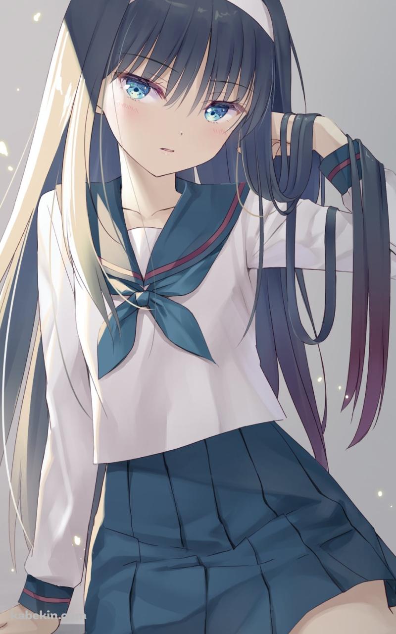 髪をさわるプニプニの遠野秋葉 / 真月譚　月姫のAndroidの壁紙(800px x 1280px) スマホ用