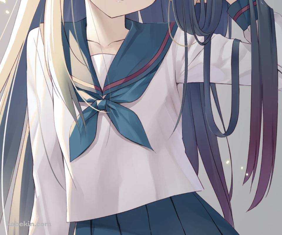 髪をさわるプニプニの遠野秋葉 / 真月譚　月姫のAndroidの壁紙(960px x 800px) スマホ用