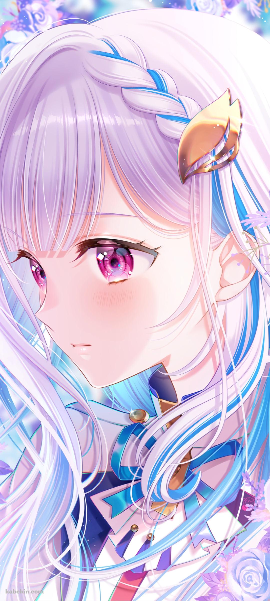 綺麗なリゼ・ヘルエスタ / 紫の髪 / ピンクの瞳 / にじさんじ / バーチャルYouTuber / Vtuber / イラスト / ファンアートのAndroidの壁紙(1080px x 2400px) スマホ用