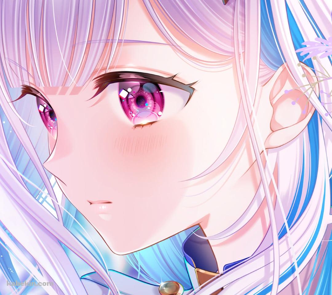 綺麗なリゼ・ヘルエスタ / 紫の髪 / ピンクの瞳 / にじさんじ / バーチャルYouTuber / Vtuber / イラスト / ファンアートのAndroidの壁紙(1080px x 960px) スマホ用