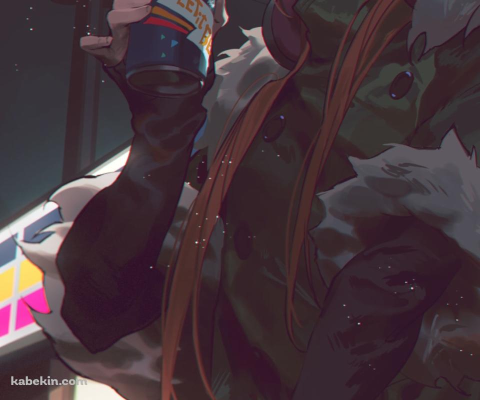 コンビニ前でジュースを飲む佐倉双葉 / ペルソナ5 / イラスト / ファンアートのAndroidの壁紙(960px x 800px) スマホ用