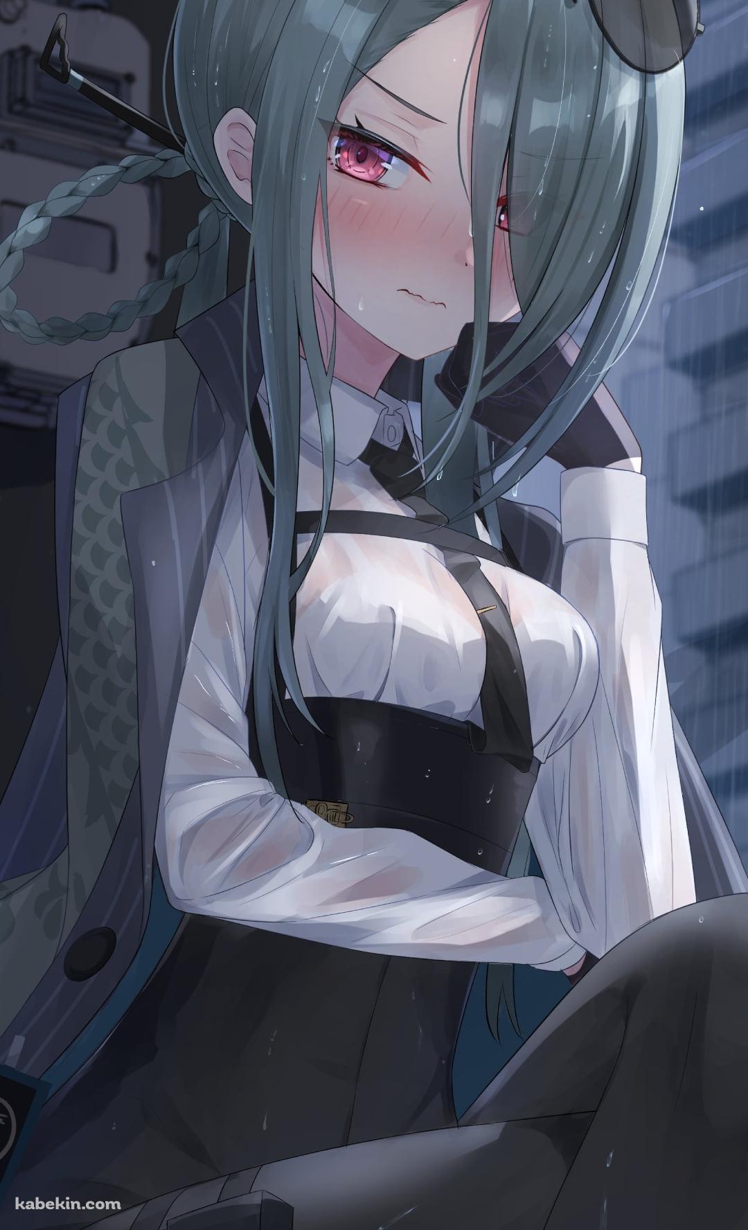 サングラスを頭にかけてしゃがんでる近衛ミナ / ブルアカ / ブルーアーカイブのAndroidの壁紙(1080px x 1776px) スマホ用