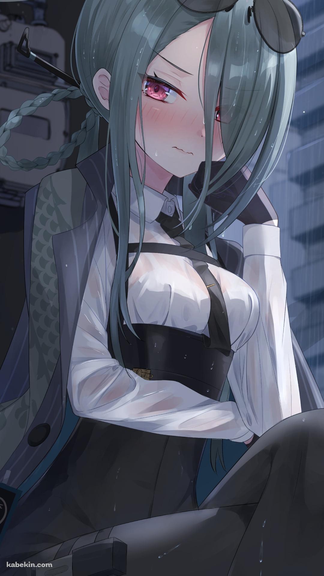 サングラスを頭にかけてしゃがんでる近衛ミナ / ブルアカ / ブルーアーカイブのAndroidの壁紙(1080px x 1920px) スマホ用