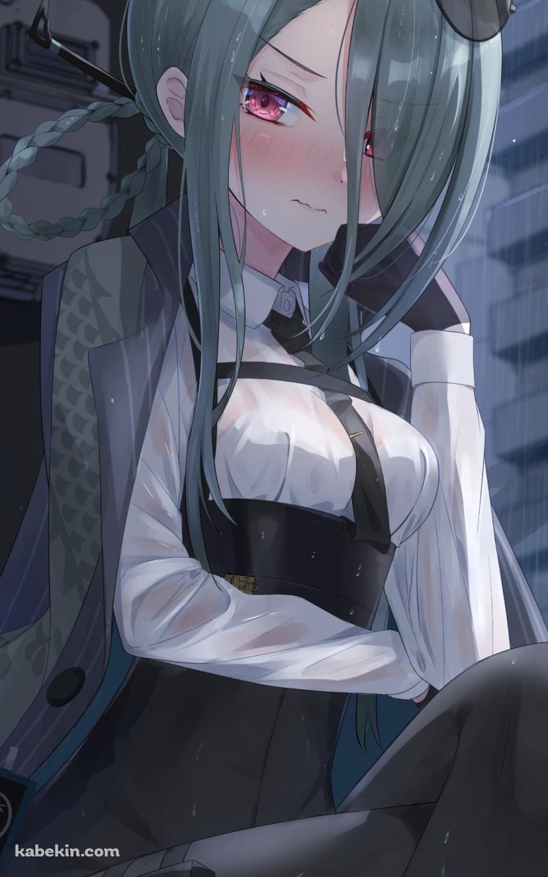 サングラスを頭にかけてしゃがんでる近衛ミナ / ブルアカ / ブルーアーカイブのAndroidの壁紙(800px x 1280px) スマホ用