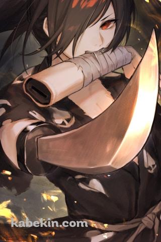 剣をかまえる百鬼丸（ひゃっきまる） / どろろ / イラスト / ファンアートのAndroidの壁紙(320px x 480px) スマホ用