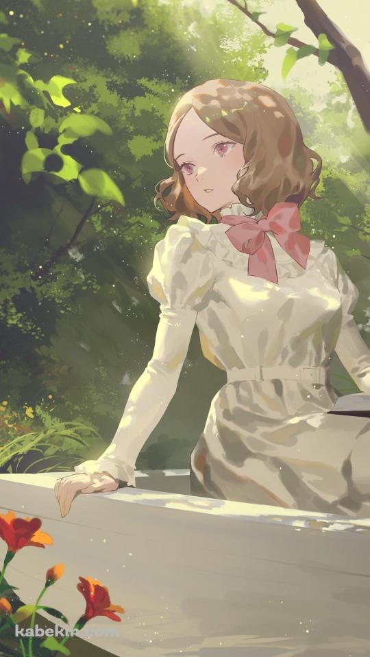 ボートに乗って読書をする奥村春 / ペルソナ5 / イラスト / ファンアートのAndroidの壁紙(540px x 960px) スマホ用