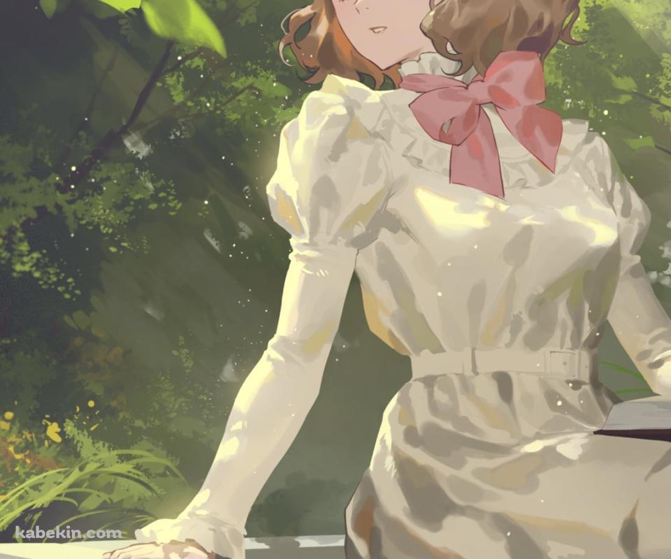 ボートに乗って読書をする奥村春 / ペルソナ5 / イラスト / ファンアートのAndroidの壁紙(960px x 800px) スマホ用
