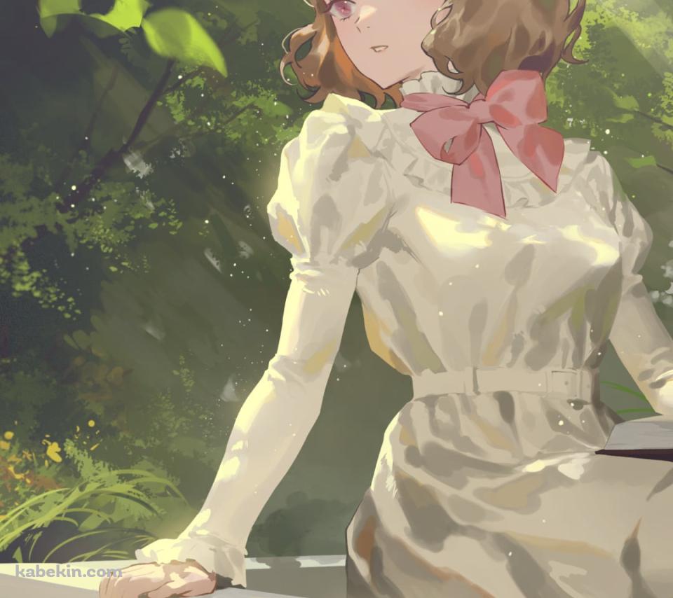 ボートに乗って読書をする奥村春 / ペルソナ5 / イラスト / ファンアートのAndroidの壁紙(960px x 854px) スマホ用