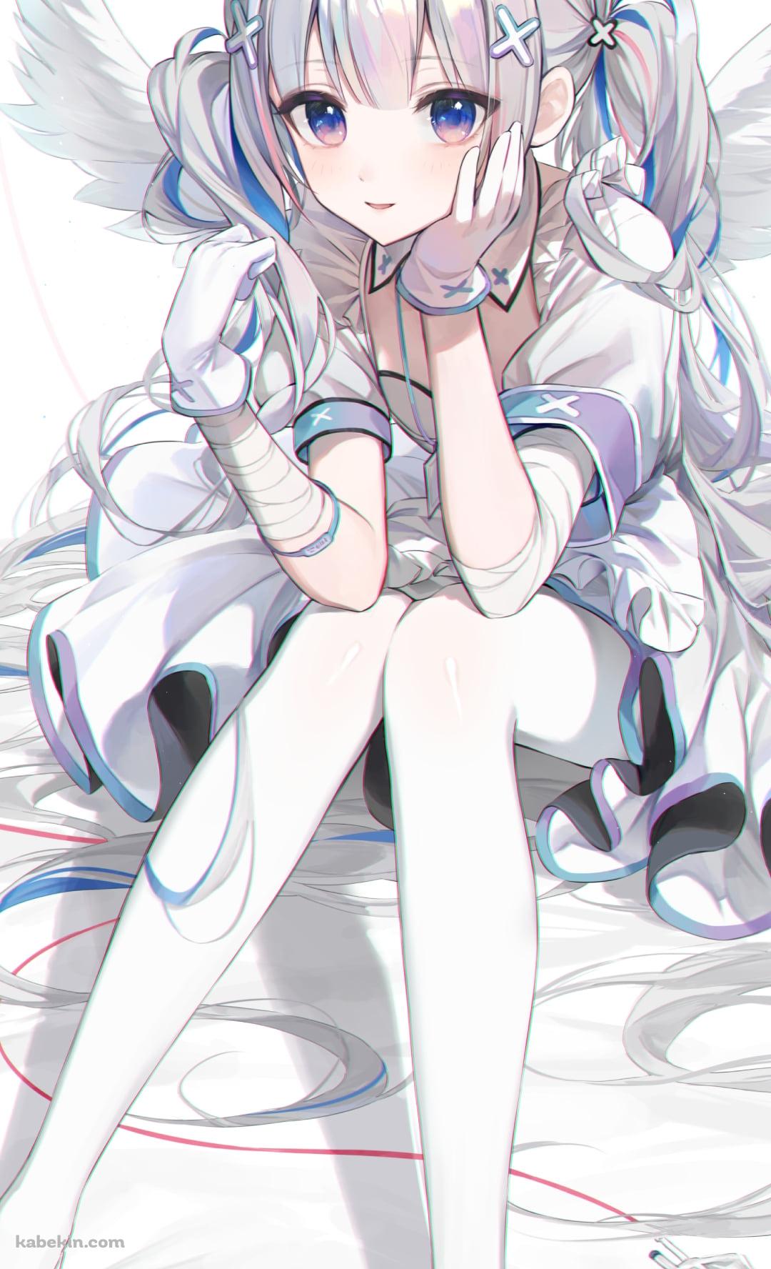 しゃがんで頬杖をつく可愛い天音かなた / ホロライブ / バーチャルYouTuber / Vtuber / イラスト / ファンアートのAndroidの壁紙(1080px x 1776px) スマホ用