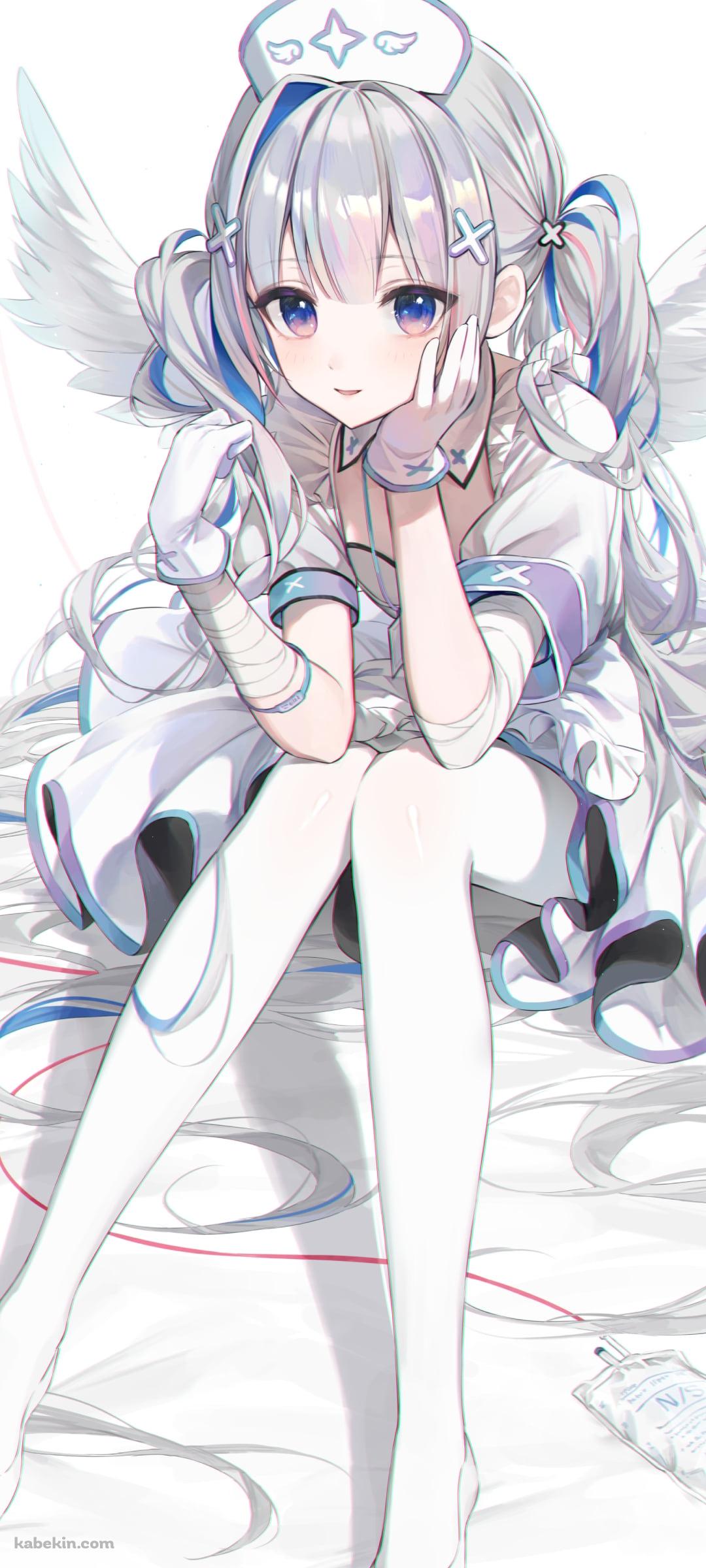 しゃがんで頬杖をつく可愛い天音かなた / ホロライブ / バーチャルYouTuber / Vtuber / イラスト / ファンアートのAndroidの壁紙(1080px x 2400px) スマホ用