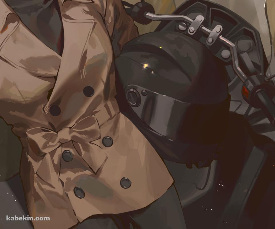 黒いバイクに乗る新島真（にいじま まこと） / ペルソナ5 / イラスト / ファンアートのAndroidの壁紙(960px x 800px) スマホ用