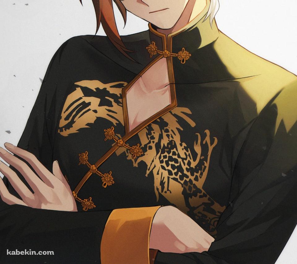 光の中 腕組みをするかっこいい鍾離 / イケメン / 原神のAndroidの壁紙(960px x 854px) スマホ用