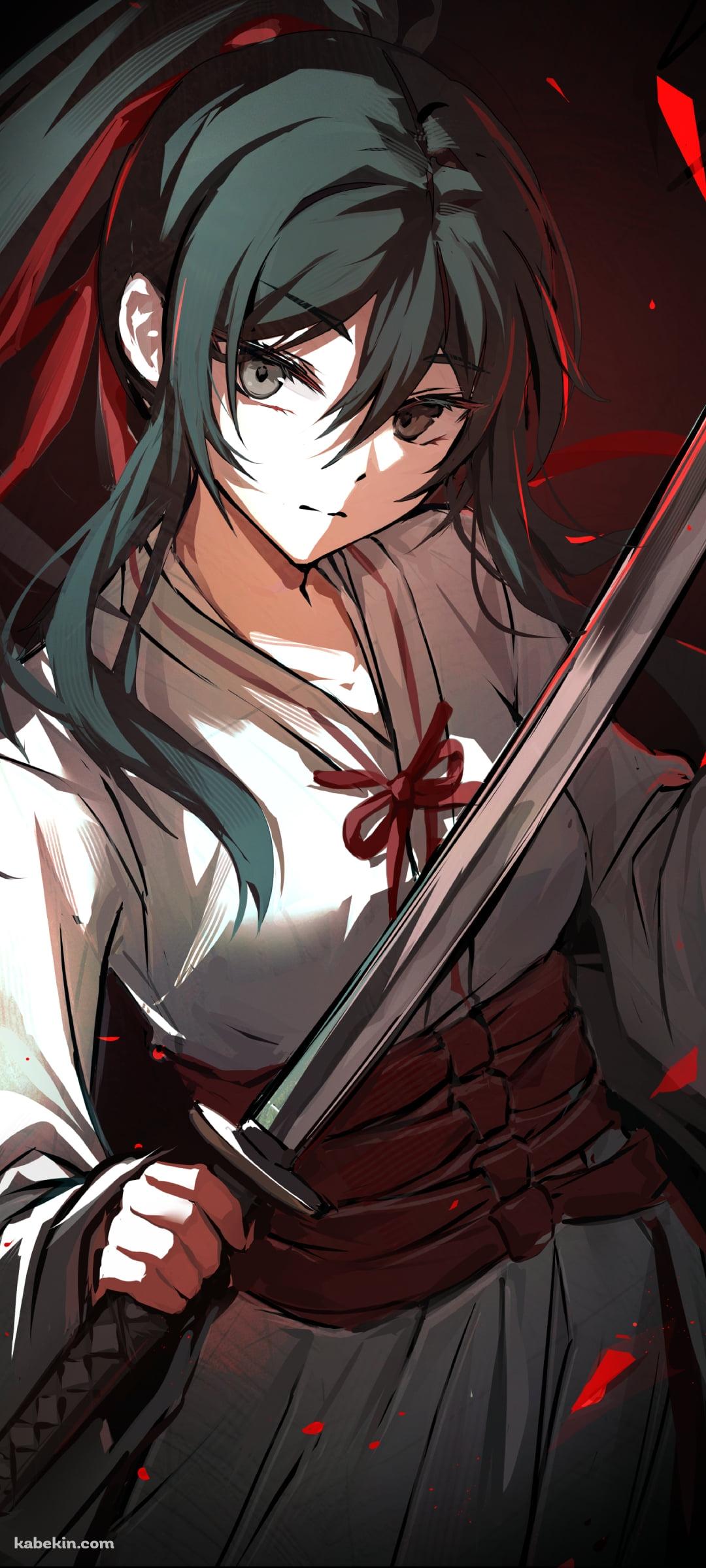 剣を構えるかっこいい佐切 / 地獄楽 / イラスト / ファンアートのAndroidの壁紙(1080px x 2400px) スマホ用