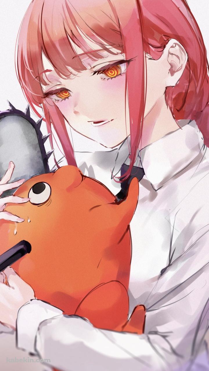 ポチタを抱っこするマキマ / チェンソーマンのAndroidの壁紙(720px x 1280px) スマホ用