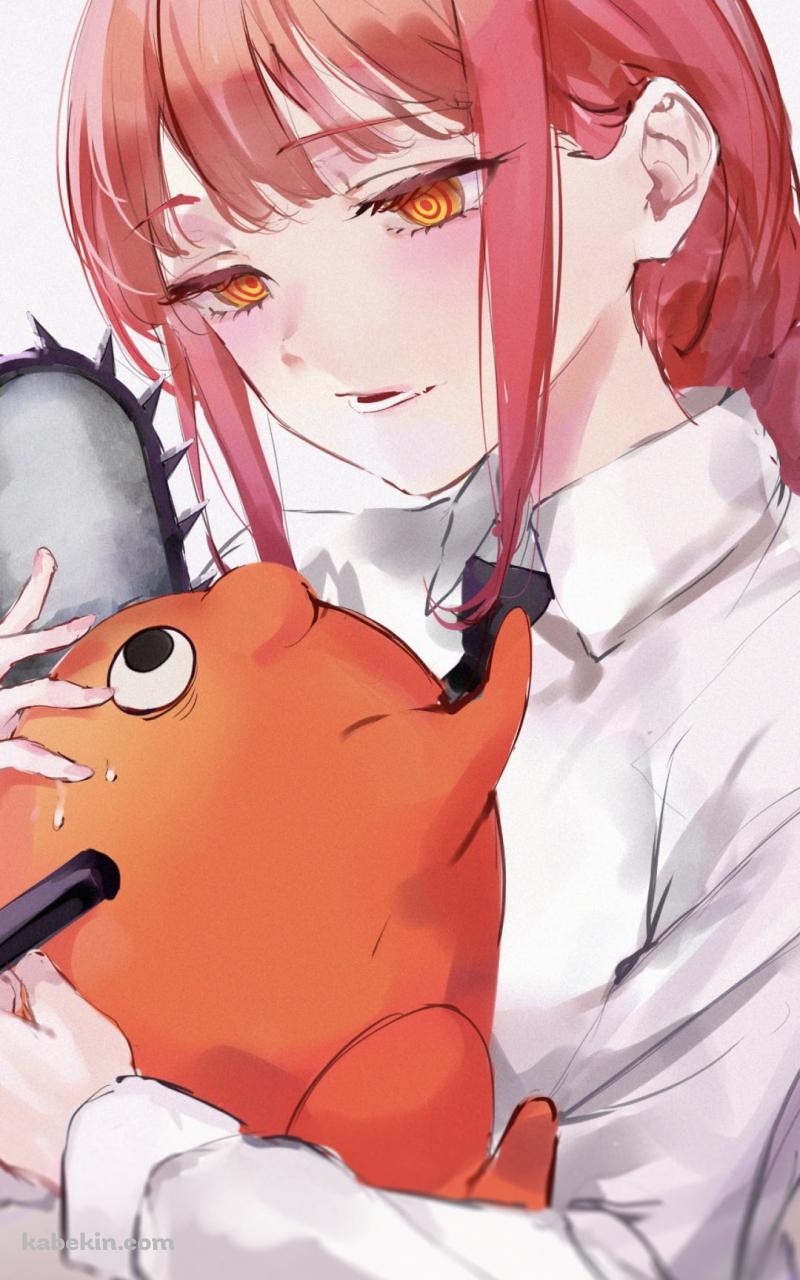 ポチタを抱っこするマキマ / チェンソーマンのAndroidの壁紙(800px x 1280px) スマホ用