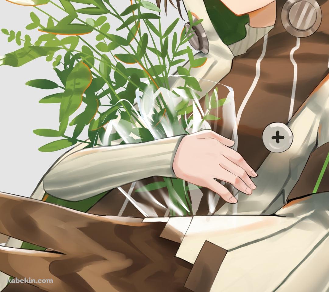 緑の草をかかえるサイレンス / アークナイツのAndroidの壁紙(1080px x 960px) スマホ用