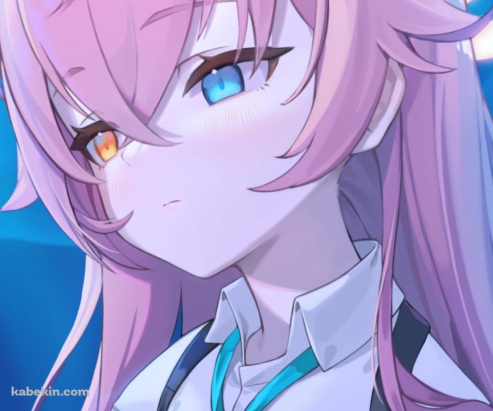 ボンヤリした表情の小鳥遊ホシノ / 水族館 / ジンベエザメ / ブルアカ / ブルーアーカイブのAndroidの壁紙(960px x 800px) スマホ用