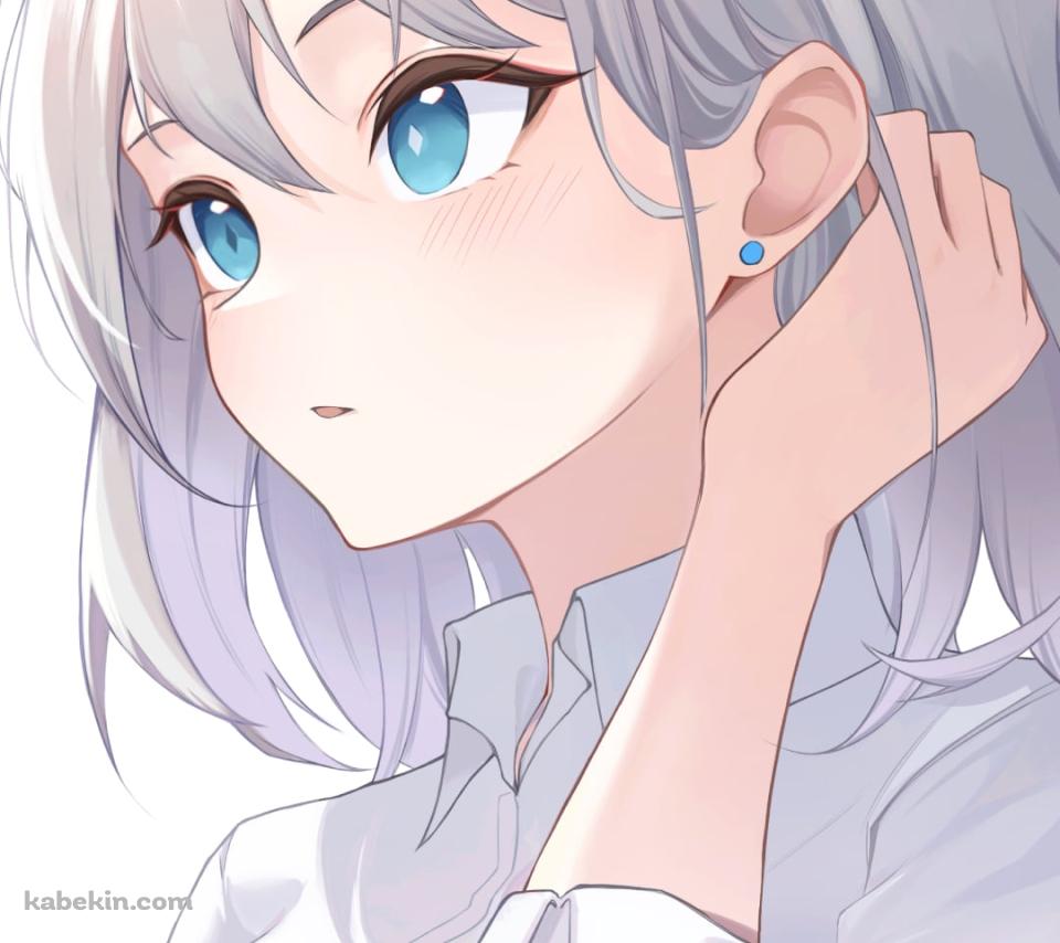 耳元の髪をかきあげる砂狼シロコ / ブルアカ / ブルーアーカイブのAndroidの壁紙(960px x 854px) スマホ用