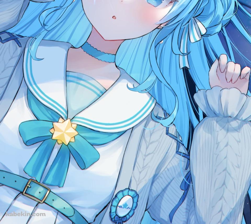 キラキラした宝石を眺める星街すいせい / ホロライブ / バーチャルYouTuber / VtuberのAndroidの壁紙(960px x 854px) スマホ用