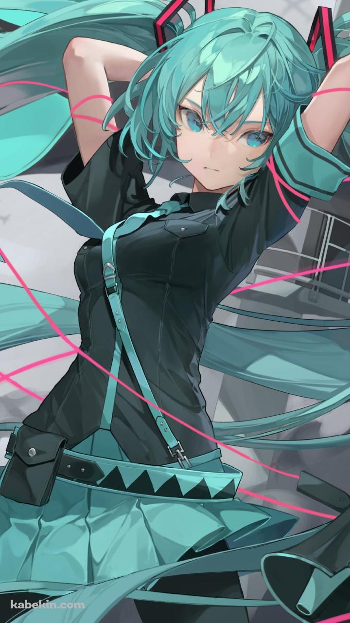 かっこいい初音ミク / ピンクの紐 / ボカロ / ボーカロイドのAndroidの壁紙(720px x 1280px) スマホ用