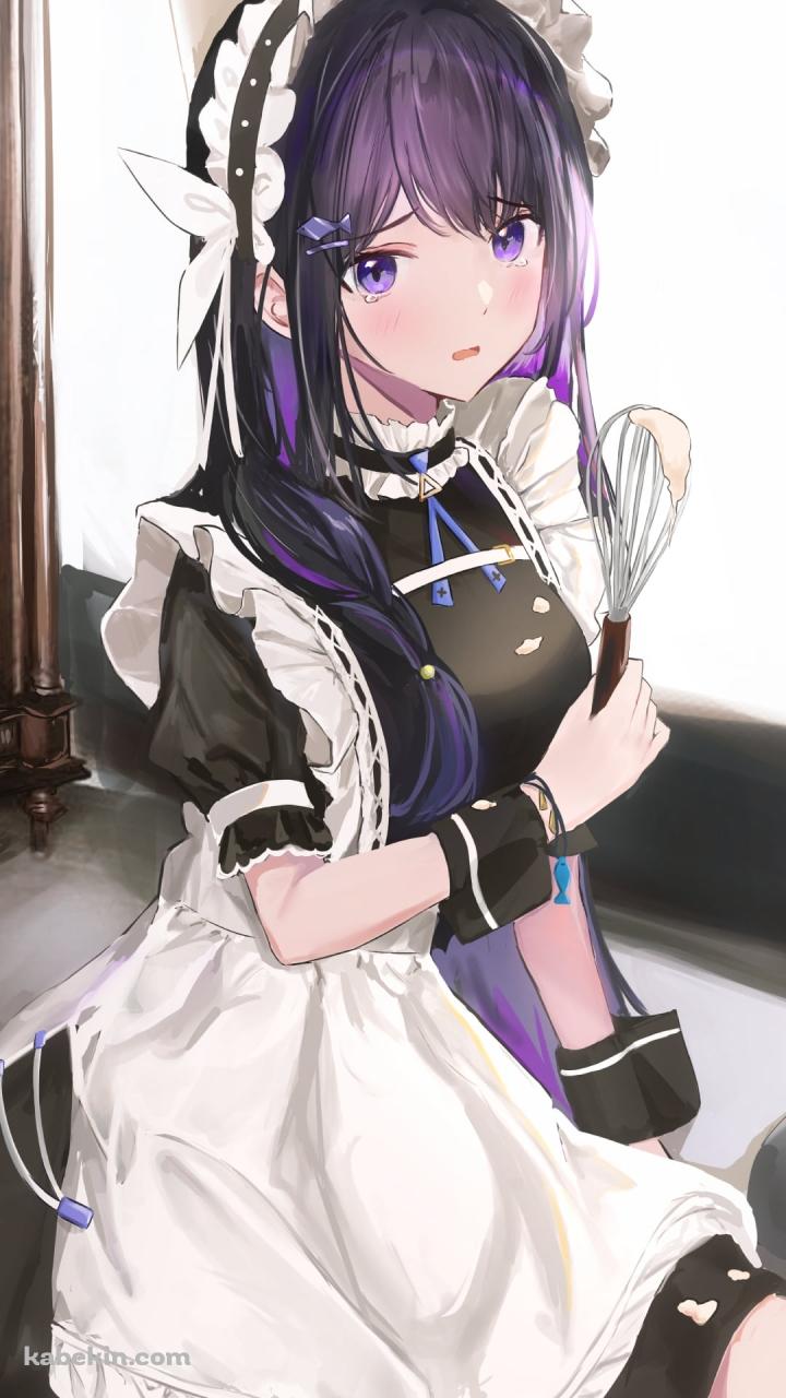 料理をぶちまけて涙目の弥希（ミキ/Miki） / メイド姿 / バーチャルYouTuber / にじさんじ / VtuberのAndroidの壁紙(720px x 1280px) スマホ用