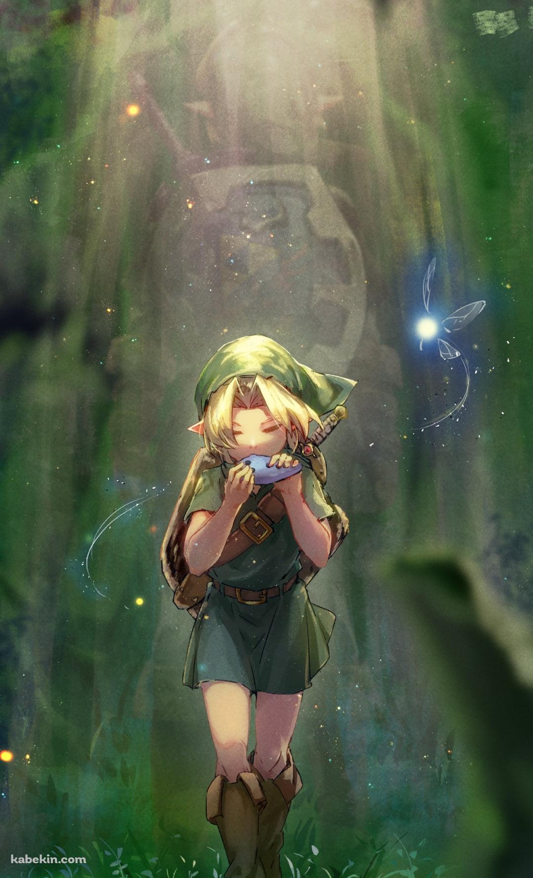 オカリナを吹く子供リンク / 光る妖精 / ゼルダの伝説のAndroidの壁紙(1080px x 1776px) スマホ用