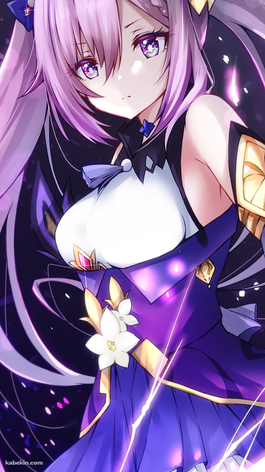 ほとばしる紫の雷とムチムチの刻晴 / 原神のAndroidの壁紙(1080px x 1920px) スマホ用