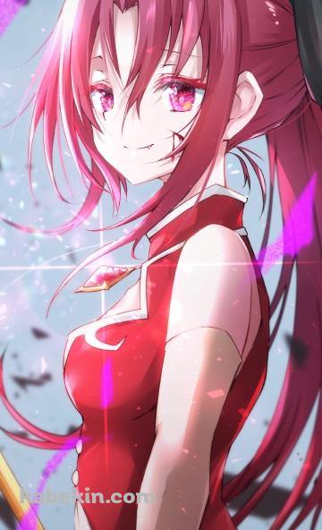 こちらを見て微笑む佐倉杏子 / 冷笑 / 魔法少女まどか☆マギカのAndroidの壁紙(360px x 592px) スマホ用