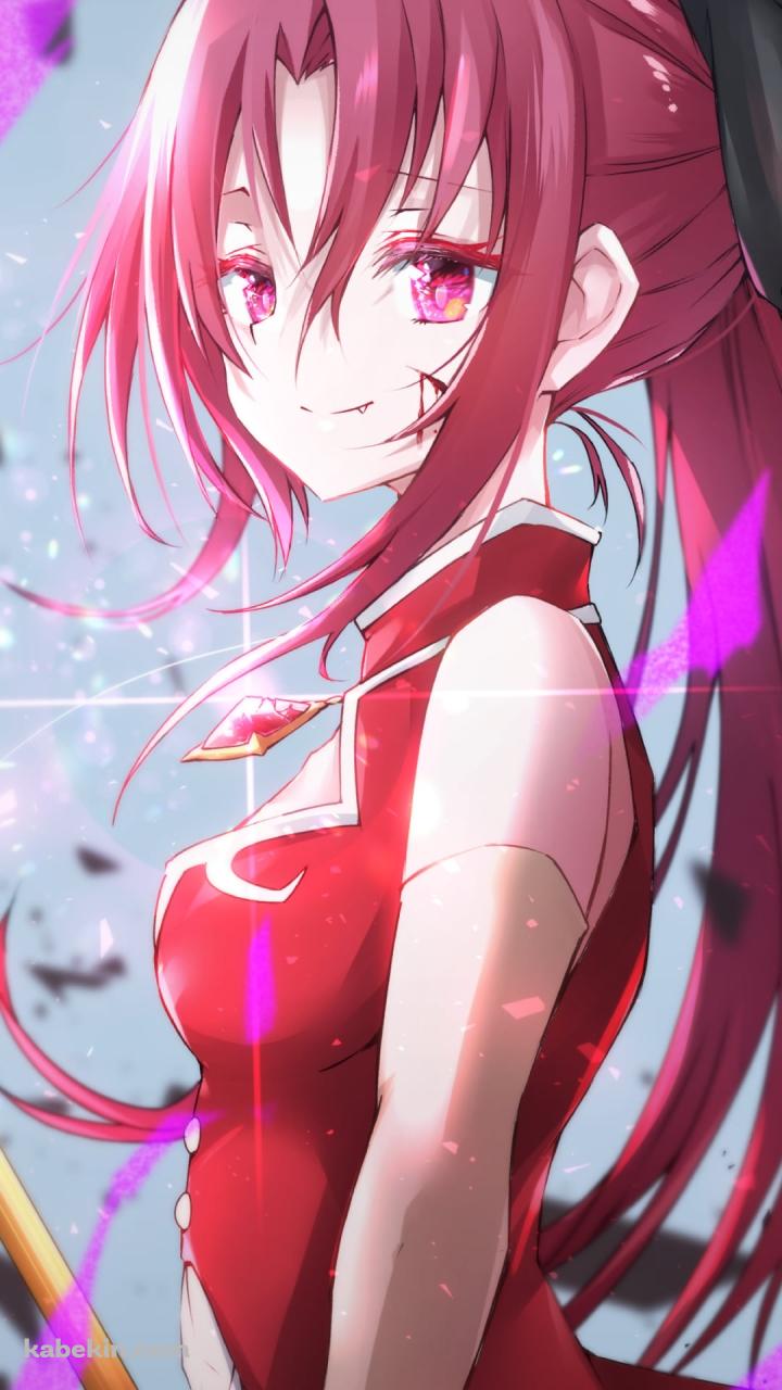 こちらを見て微笑む佐倉杏子 / 冷笑 / 魔法少女まどか☆マギカのAndroidの壁紙(720px x 1280px) スマホ用