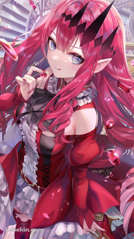 赤い薔薇と可愛いバーヴァン・シー / fate/grand orderのAndroidの壁紙(540px x 960px) スマホ用