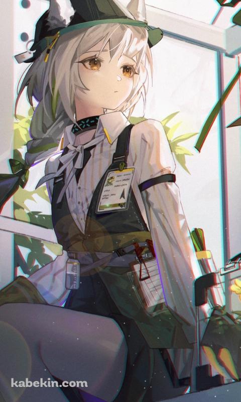 座って遠くを見つめるビーンストーク / アークナイツのAndroidの壁紙(480px x 800px) スマホ用