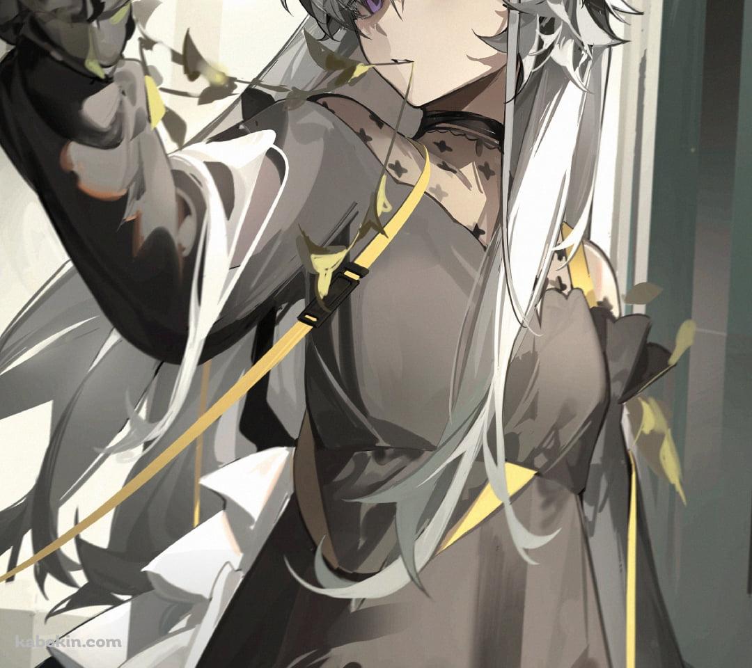 黄緑の草を咥え持つヘビーレイン / アークナイツのAndroidの壁紙(1080px x 960px) スマホ用