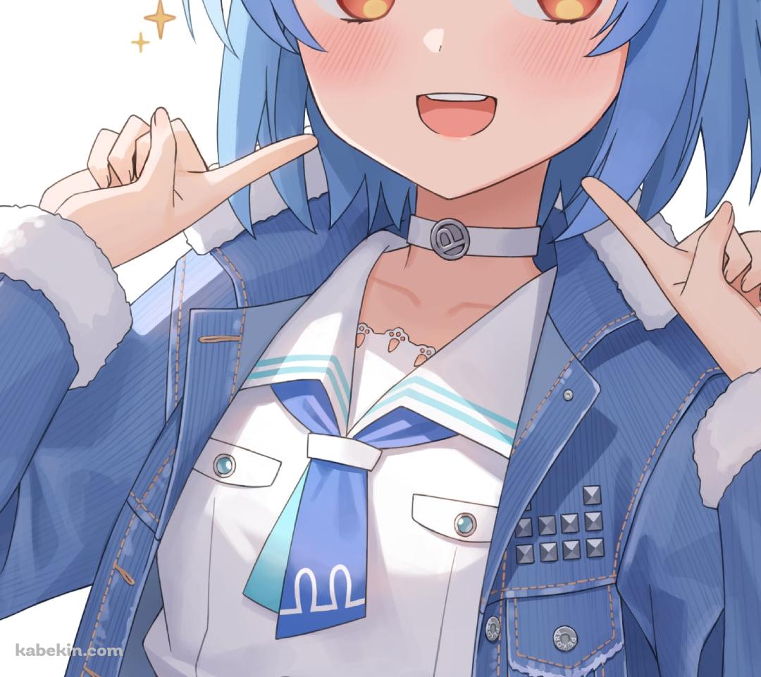 指で顔をさす笑顔の兎田ぺこら / ホロライブ / バーチャルYouTuber / VtuberのAndroidの壁紙(1080px x 960px) スマホ用