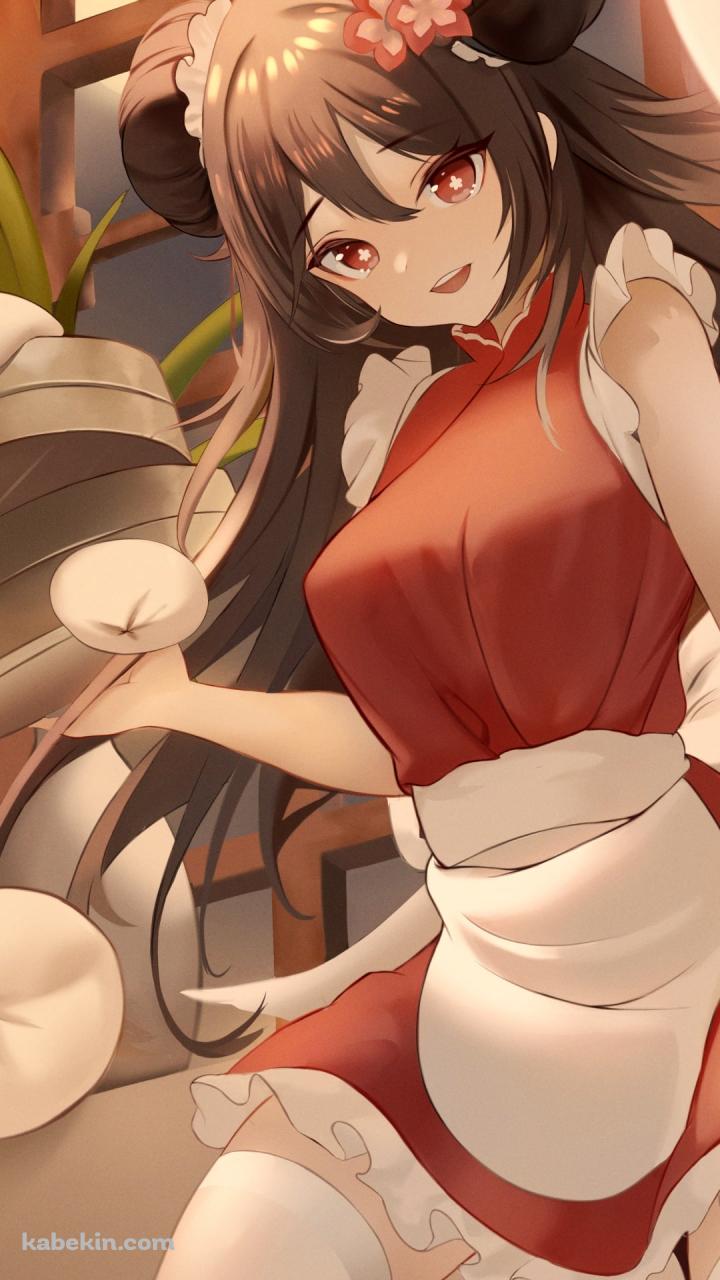 中華まんを撒き散らす可愛い胡桃とお化け / 原神のAndroidの壁紙(720px x 1280px) スマホ用