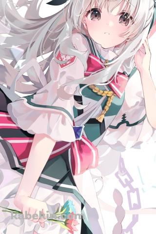 水色とピンクの花を持つ可愛い光 / アーケアのAndroidの壁紙(320px x 480px) スマホ用