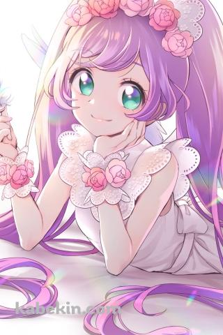 白い羽を持つ可愛い真中らぁら / プリパラのAndroidの壁紙(320px x 480px) スマホ用
