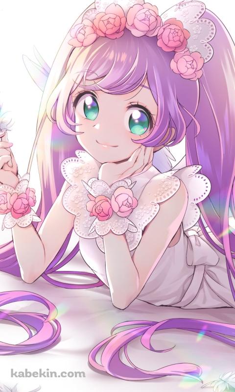 白い羽を持つ可愛い真中らぁら / プリパラのAndroidの壁紙(480px x 800px) スマホ用