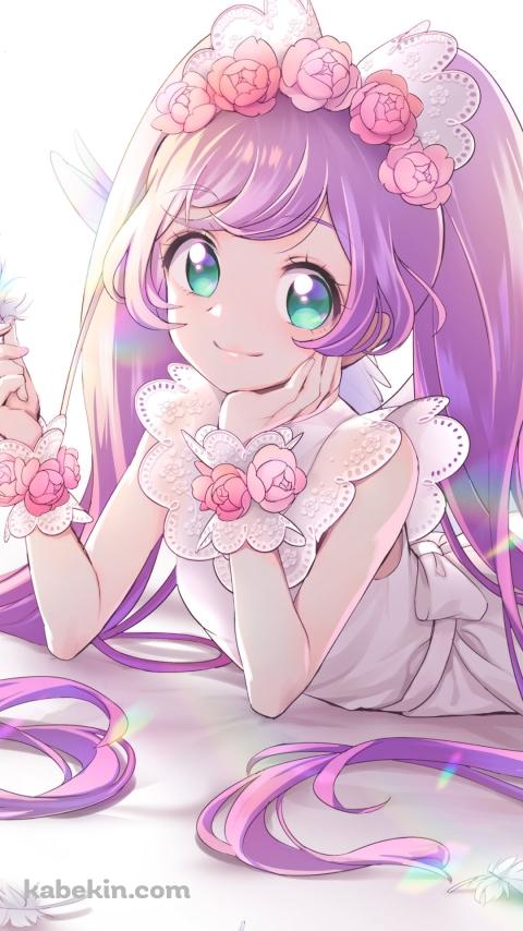 白い羽を持つ可愛い真中らぁら / プリパラのAndroidの壁紙(480px x 854px) スマホ用