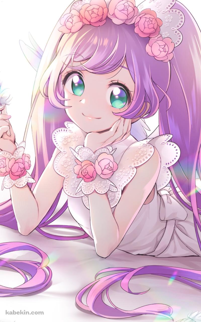 白い羽を持つ可愛い真中らぁら / プリパラのAndroidの壁紙(800px x 1280px) スマホ用